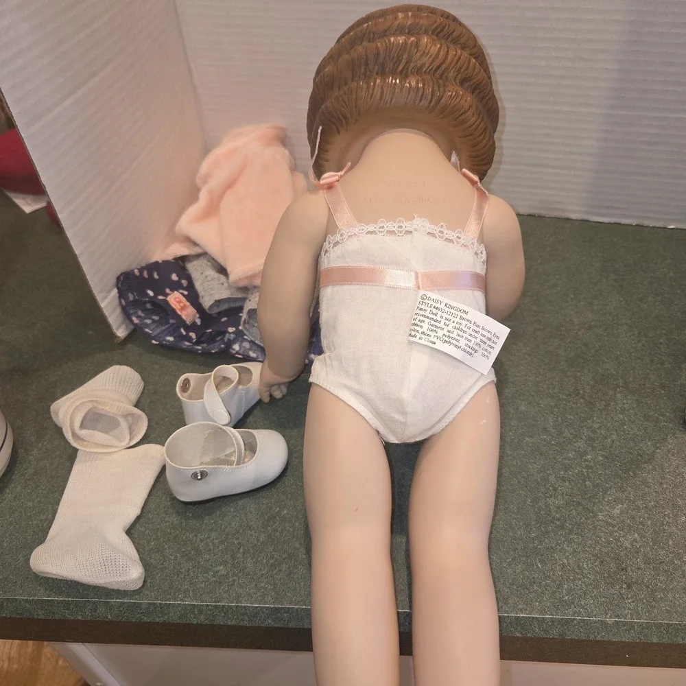 Daisy Kingdom Pansy Craft Doll Brown Hair Brown Eyes Style 4032 Hard PVC Display